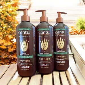 3 Pack Cantu Skin Therapy Aloe Vitamin E, SOOTHING Body Lotion Dry Skin 16oz.